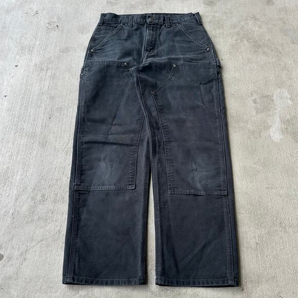 Vintage Y2K Carhartt black double knee work wear carpenter pants - Picture 1 of 7